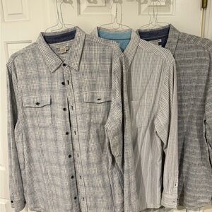 Men's Casual Button Down Shirt - Gray Checkered